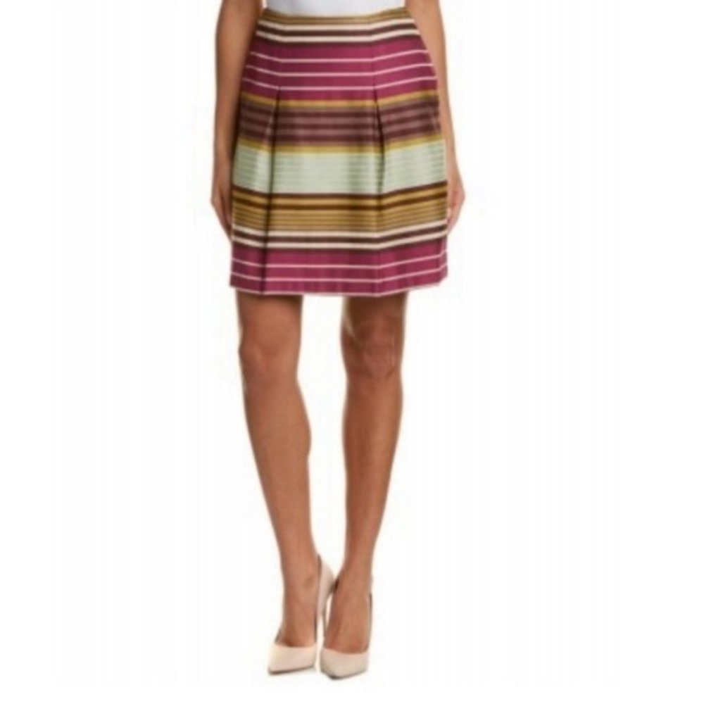 J . McLaughlin Lucia Skirt in Fuchsia Stripe